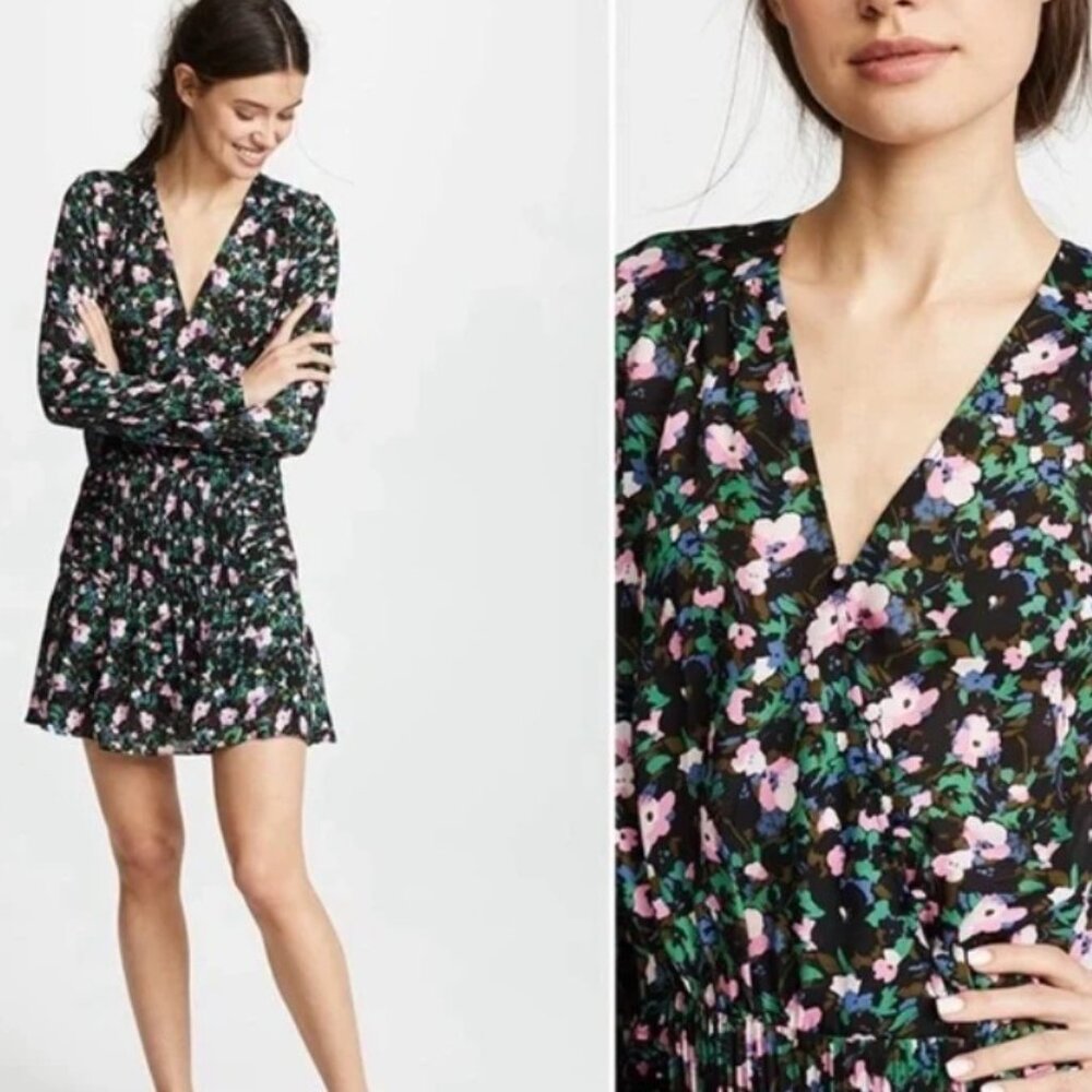 Veronica Beard Naomi Floral Print Mini Dress Size 8 Excellent Condition